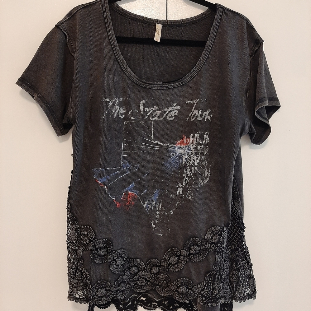 Free People Texas State tour crochet tunic